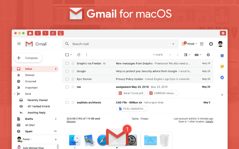 Cài đặt Gmail trên macbook