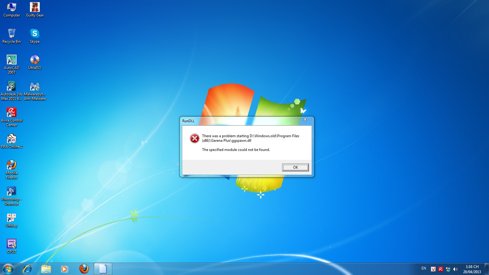Lỗi RunDll - laptop bị lỗi windows